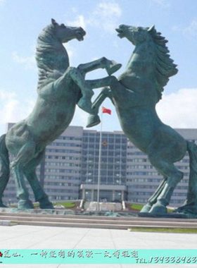 景观玻璃钢仿铜金马雕塑定制城市广场大型铸铜马雕塑品落地摆件