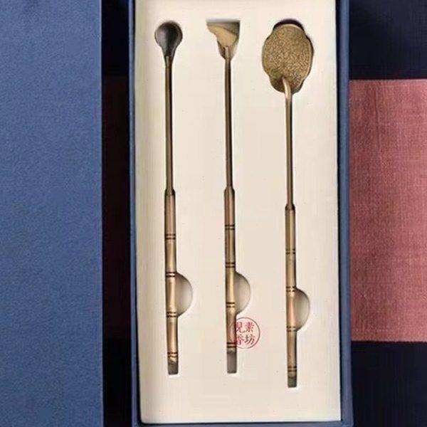 热销 铜制复古色香具三件套 打篆香道用具香铲香勺香押R302M,淘宝优惠券,粉丝福利购,淘宝优惠卷