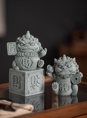 国潮貔貅招财茶宠摆件装饰创意发财令四方来财山鬼发钱生日送礼物