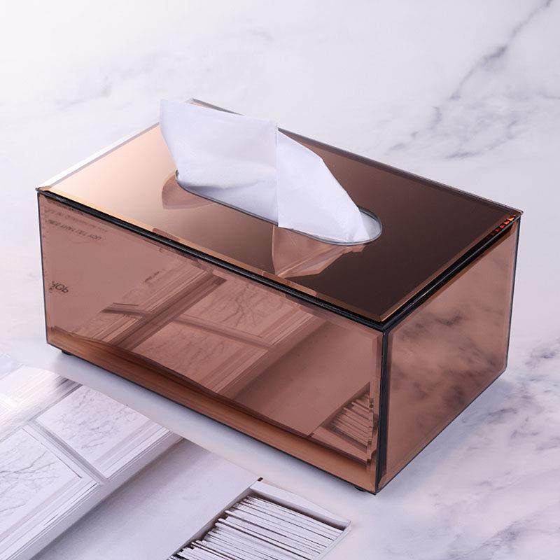 轻奢精致玻璃卫生纸盒摆件客厅茶几家用纸巾盒餐巾纸收纳桌面抽取,淘宝优惠券,粉丝福利购,淘宝优惠卷