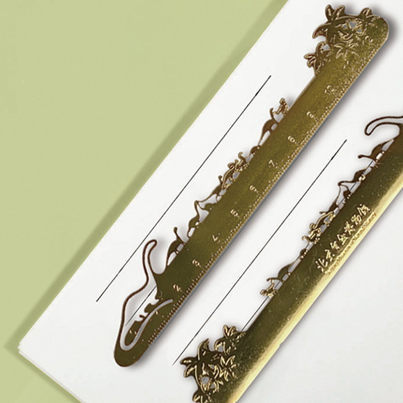 National Museum of Natural History Cultural and Creative Dinosaur Bronze Ruler Stationery Ruler Birthday Graduation Class Party Gift