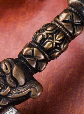 金刚橛修行供具尼泊尔手工仿古做旧上铜下铁普巴金刚杵