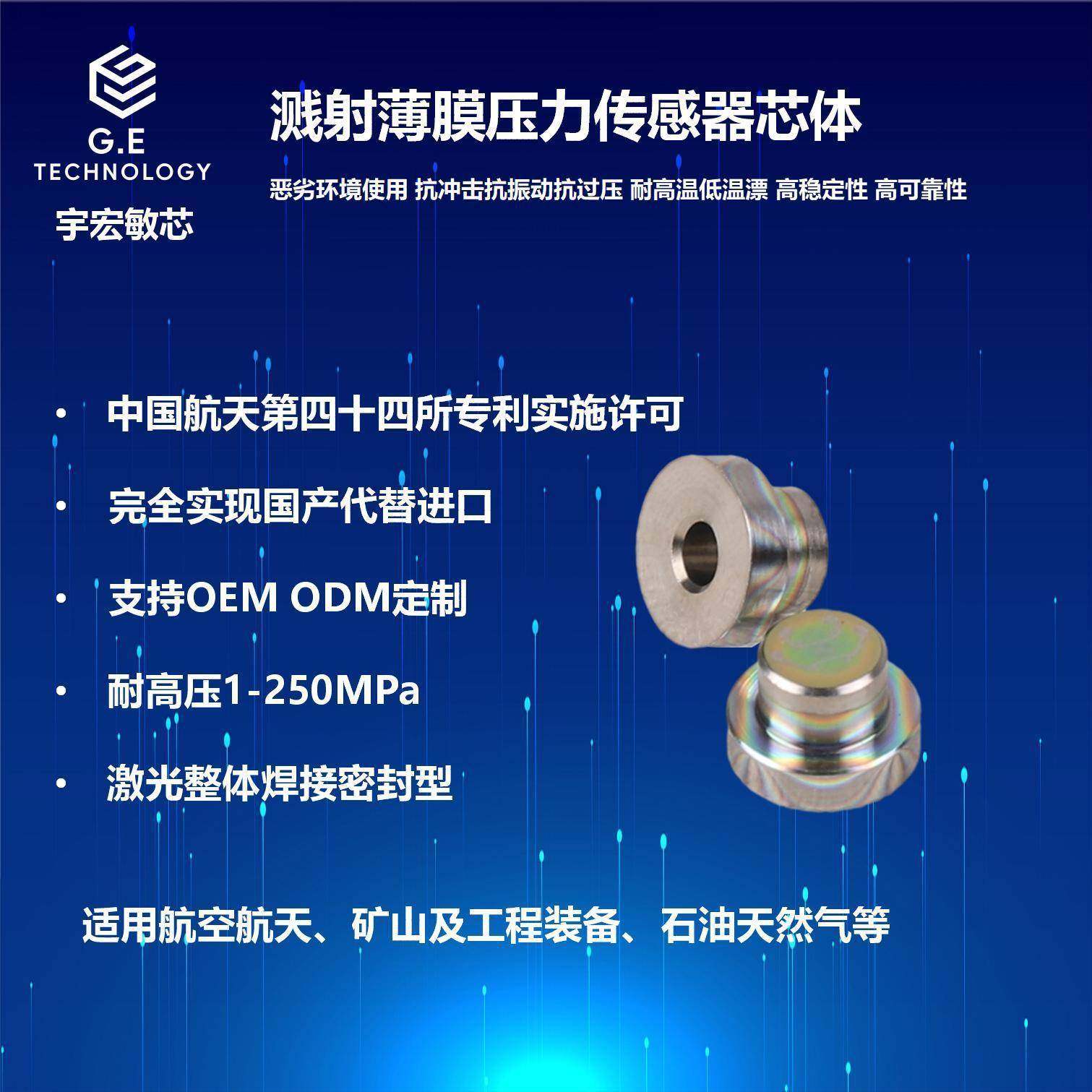 溅射薄膜芯体压力传感器敏感芯片中国航天44所17-4ph316L特气行业 - 图0