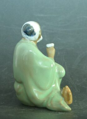 石湾陶瓷工艺品摆件 饮酒 现代装饰品人物家居艺术酒庄礼品摆设