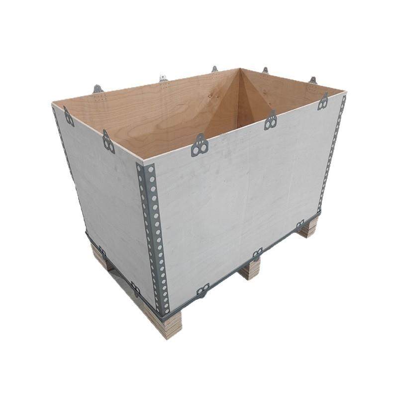 免熏蒸可折叠钢边箱厂家直供物流运输钢带箱包装木箱 - 图3