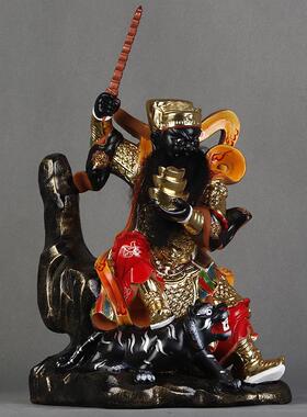 赵公明武财神神像骑虎黑脸财神爷家用客厅供奉正财神赵公明摆件