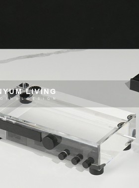 现代极简创意软装饰品透明水晶立体E音响组合样板房间家居玄关摆