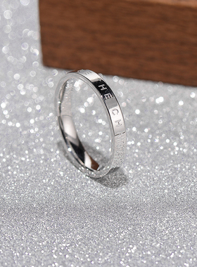 简约百搭冷淡风钛钢食p指关节戒指指环男女情侣对戒学生闺蜜尾戒