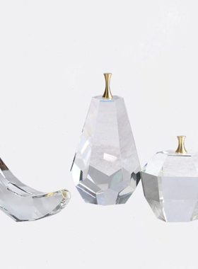 现代轻奢家居装饰品客厅水晶摆件软装搭配酒柜售楼处样板间工艺品