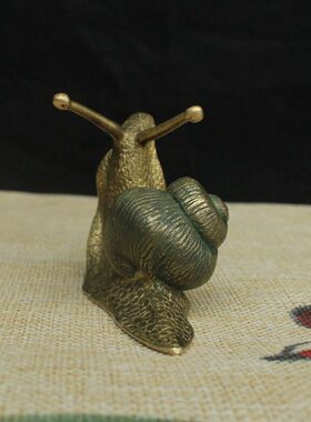 古玩收藏仿古纯铜实心蜗牛工艺品励志蜗牛家居办公室书房桌面摆件