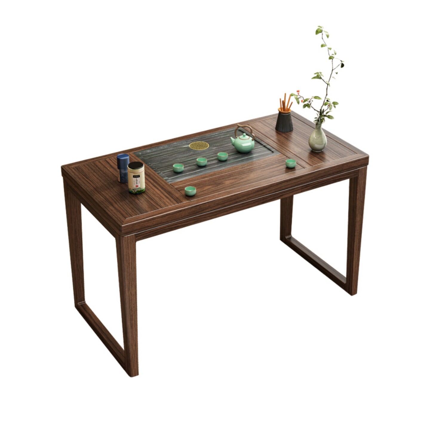 Living room balcony solid wood tea table home tea table