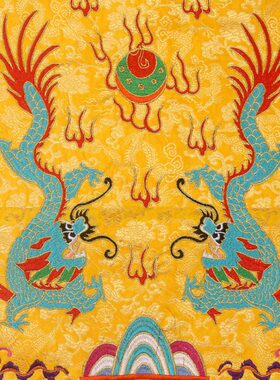 罗弥刺绣云罗弥龙香殿幡双幡挂大