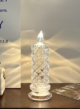 高级感拍照布景浪漫氛围灯欧w式餐桌灯卧室温馨装饰灯蜡烛小夜灯