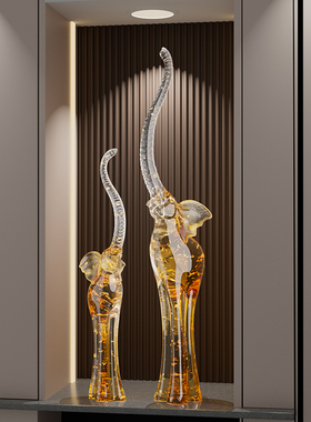 大象一对玄关装饰摆件高级感客厅电视柜酒柜招P财搬家乔迁新居礼