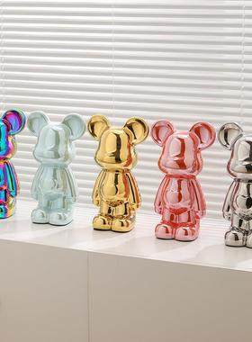 暴力熊摆件客厅电视柜轻奢高档玄关桌面展示柜酒柜装饰品高级感