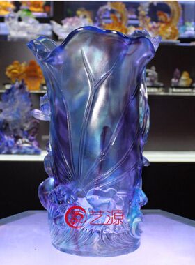 琉璃  祝寿家居 花瓶插花生日客厅创意结婚复古摆件乔迁年年有余