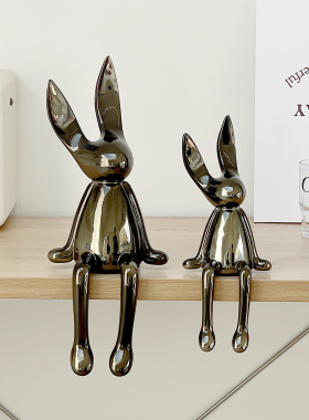 现代轻奢风坐姿兔子客厅s电视柜桌面样板间民宿酒柜家居装饰品摆