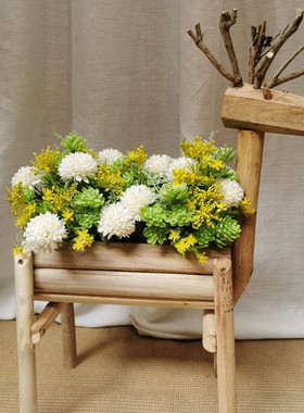 实木小鹿摆件创意多肉花盆庭院阳台花园布置橱窗S幼儿园植物角装