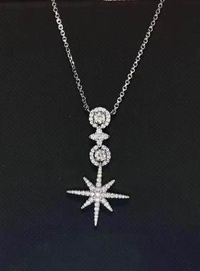 六芒星系列密镶双流星q项炼圆圈可调节手錬六芒星手饰送人情人节