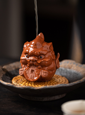 创意可爱小貔貅紫砂茶宠摆件招财萌宠可养茶玩茶R虫茶台茶桌装饰