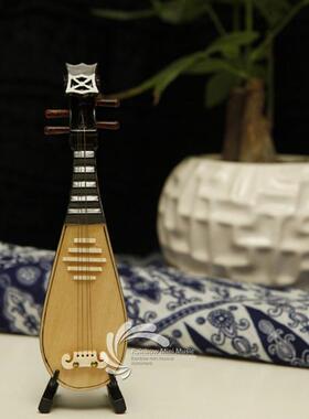 手工制作的娃娃，可以雕刻的迷你乐器，琵琶模型饰品，中国传统的