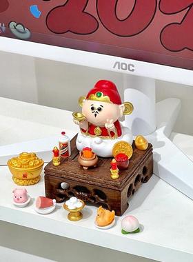 2025发财摆件办公桌五路财神手办生财装饰品小神仙情绪稳定礼物品