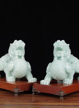 招财玉石貔貅摆件大号聚财皮丘一对纳福家居装饰店铺乔迁开业礼品