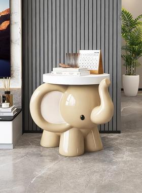 奶油风格无障碍豪华大象客厅落地灯装饰品沙发边桌电视柜装饰乔迁