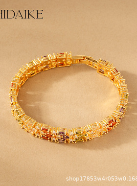 欧美华丽晚宴手链饰品 AAA级锆石镶嵌手镯大气手链 厂家时尚高级