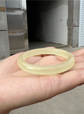 天然阿富汗玉手镯女款玉石手镯 颜色好料子冰透微棉杂