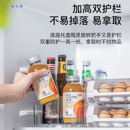 【可旋转置物架】冰箱饮料旋转盘收纳盒多功能油盐酱醋调味瓶架子 - 图2