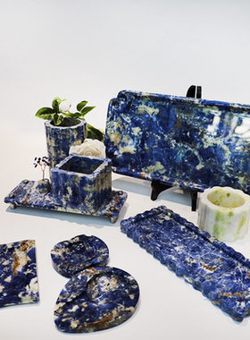 天然奢石收纳家居置物架纸巾盒