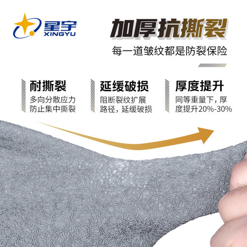星宇官方正品L508劳保手套批发皱纹防滑耐磨柔软透气工地干活工作 - 图0