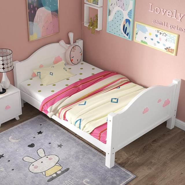 Children's furniture solid wood children's bed single 1.5 m 1.2 m boy and girl cartoon splicing bed environmentally friendly princess bed