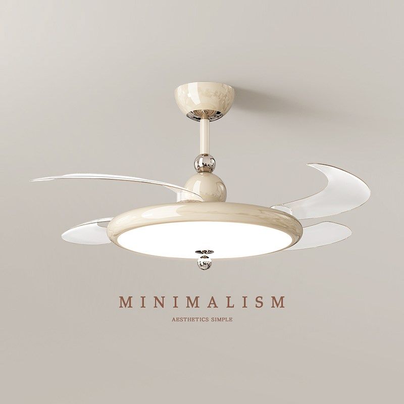 奶油风隐形风扇灯餐厅灯中古卧室电扇灯现代简约全光谱护眼吊扇灯,淘宝优惠券,粉丝福利购,淘宝优惠卷