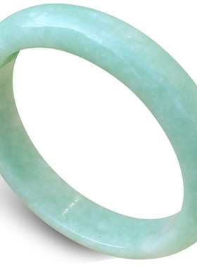 天然翡翠A货冰种飘花正圈圆镯子
