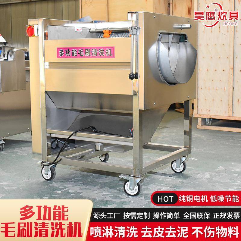 不锈钢清洗机果蔬洗菜机大型多功能气泡清洗机多功能毛刷清洗机 - 图1