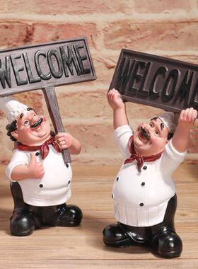 厨师举牌可写字桌面厨房摆件餐台甜品烘焙全套厨房摆件