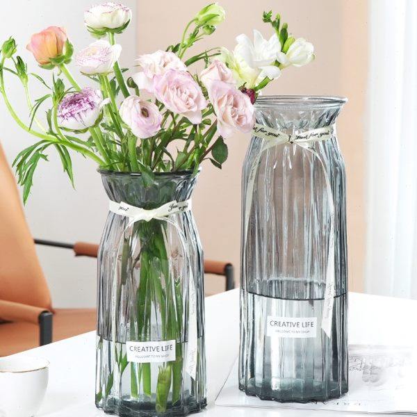 【二件套】大号玻璃花瓶透明水培鲜花富贵竹百合花瓶客厅插花摆件,淘宝优惠券,粉丝福利购,淘宝优惠卷