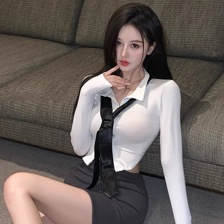 性感内衣2025新款辣妹jk制服套装女秘书学院风纯欲衬衣半身包臀裙 - 图1