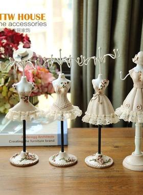 田园公主铁艺可旋转耳环饰 首饰展示架 项链珠宝挂梳妆台家饰摆件