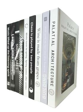 样板间道具真书模型硬壳黑白书房内页杂志食谱仿真书假书摆件装饰