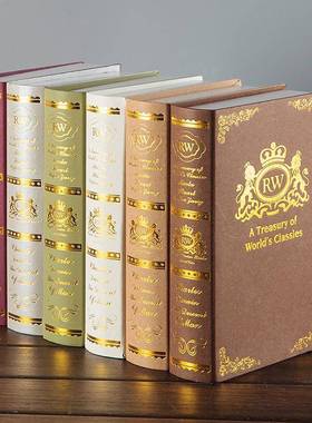 欧式复古烫金假书仿真书装饰书本摆件客厅道具模型书壳创意装饰品