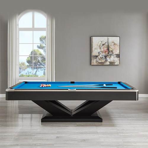 简约轻奢台球桌高端黑八美式九球实木定制家用球台多功能桌球台 - 图1