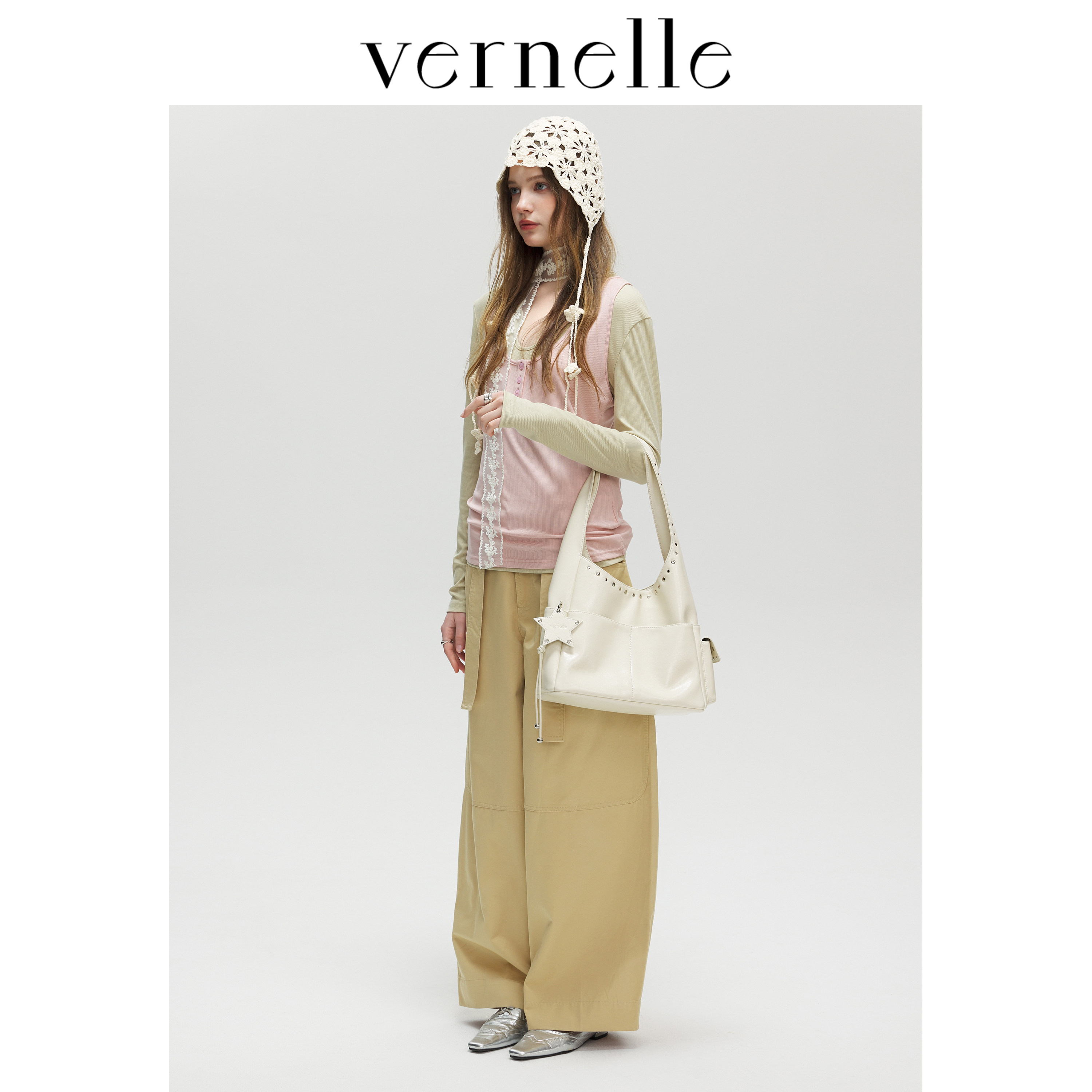 vernelle原创铆钉包通勤百搭单肩包高级感小众大容量腋下真皮女包,淘宝优惠券,粉丝福利购,淘宝优惠卷