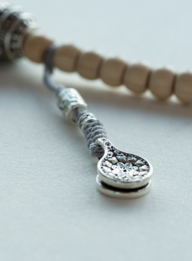 黄铜藏银佛珠手串侧挂卡子