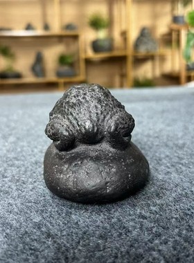 中式复古风金蟾献瑞装饰t盖置茶宠摆件茶室禅房客厅庭院桌面展陈