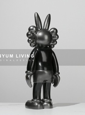 简约现代轻奢售楼处创意软装饰品B家居样板房间玄关柜人物雕塑摆