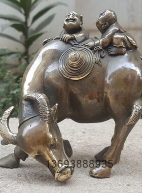 牛子牛子 纯铜牛摆件品童包邮客厅装饰 骑  桌办公室书童