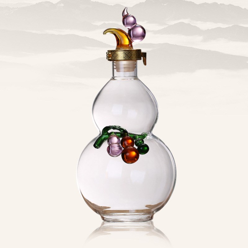 厂家现货手工吹制高硼硅创意酿酒瓶 人参泡酒瓶5斤葫芦玻璃泡酒瓶 - 图2